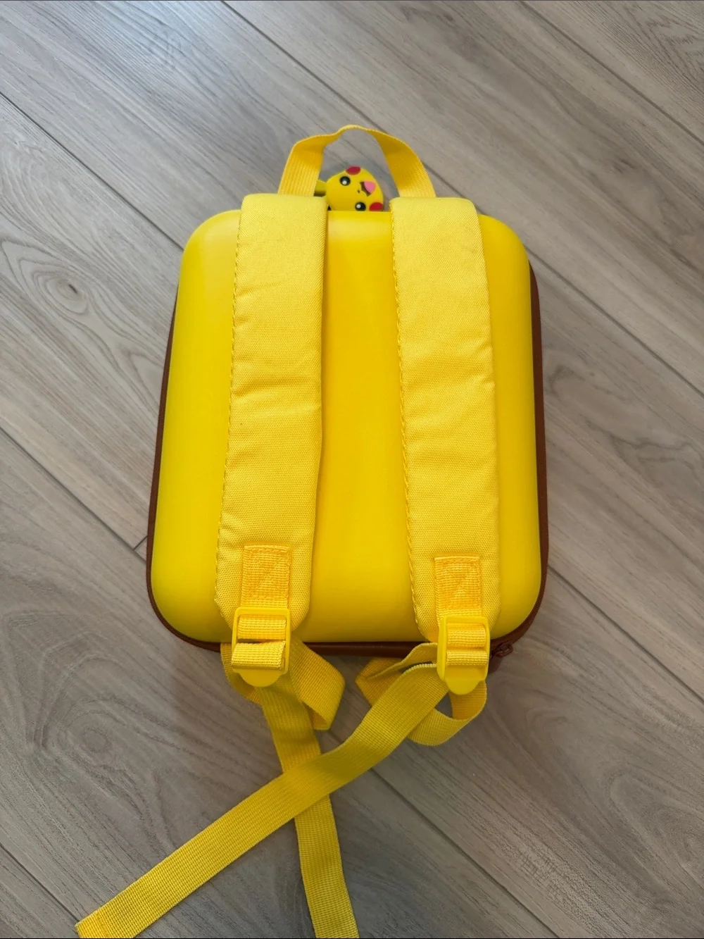 Yellow Pikachu-Themed Kids Backpack with Lightning Tail Accent